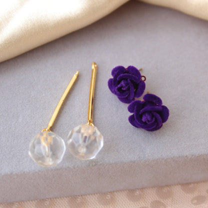 Indigo Flower Design Convertible Earrings