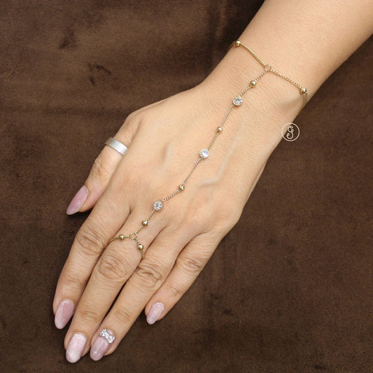 Anti-Tarnish Bracelet with Attached Ring