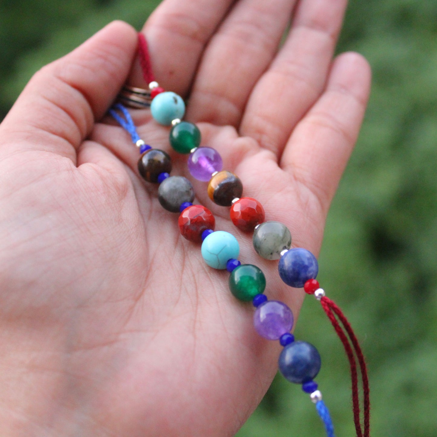 7 Chakra Semi Precious Natural Gemstone Beads Rakhi