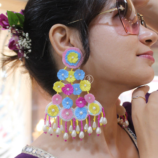 Stunning Sequence Work Colourful Earrings