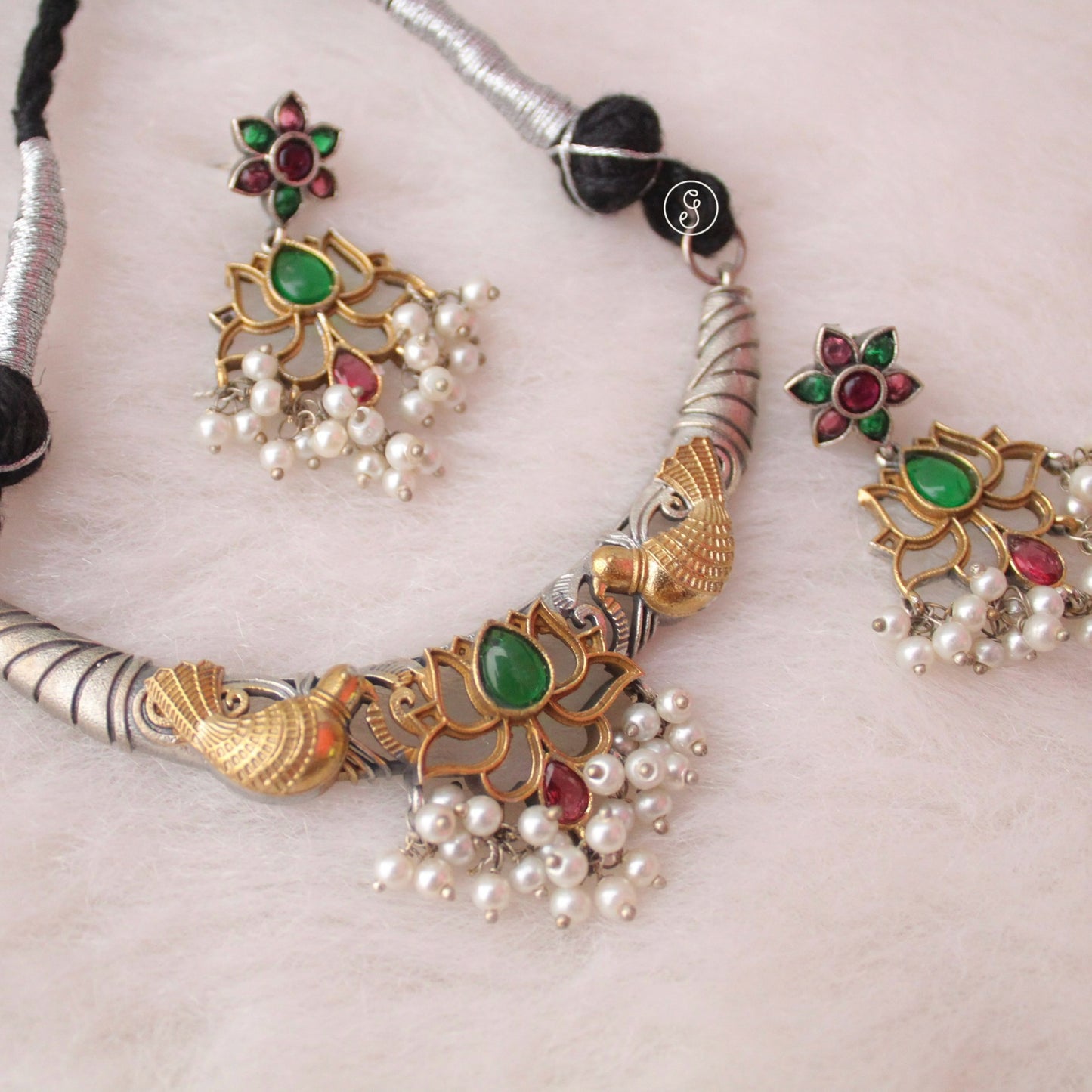 Classic Dual Colour Tone Brass Choker Set