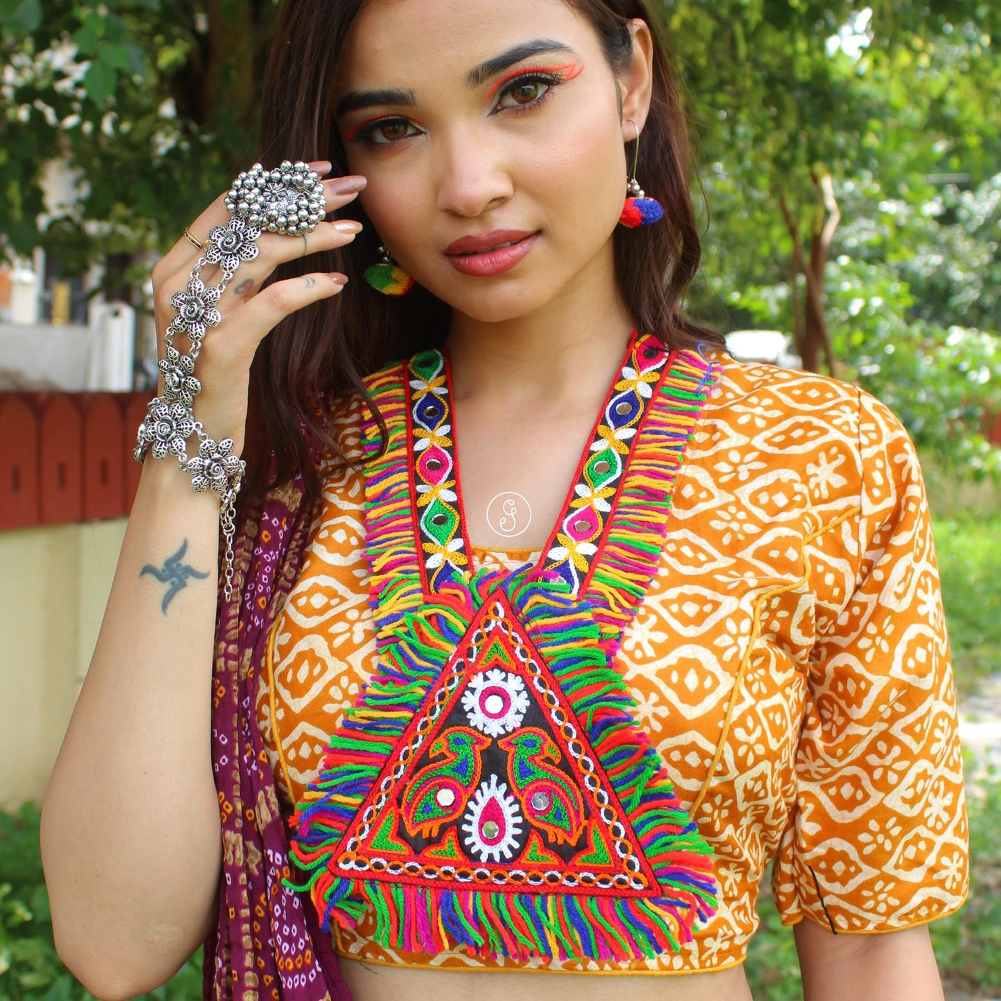 Colourful Kutch Work Embroidered Necklace