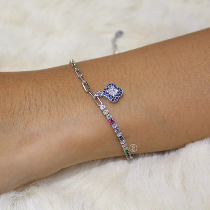 Evil Eye Clover 92.5 Pure Silver Bracelet