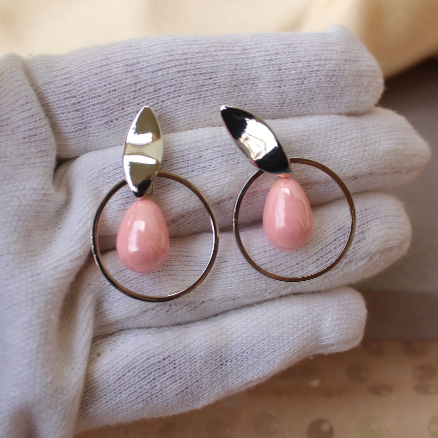 Stunning Silver & Pink Earrings