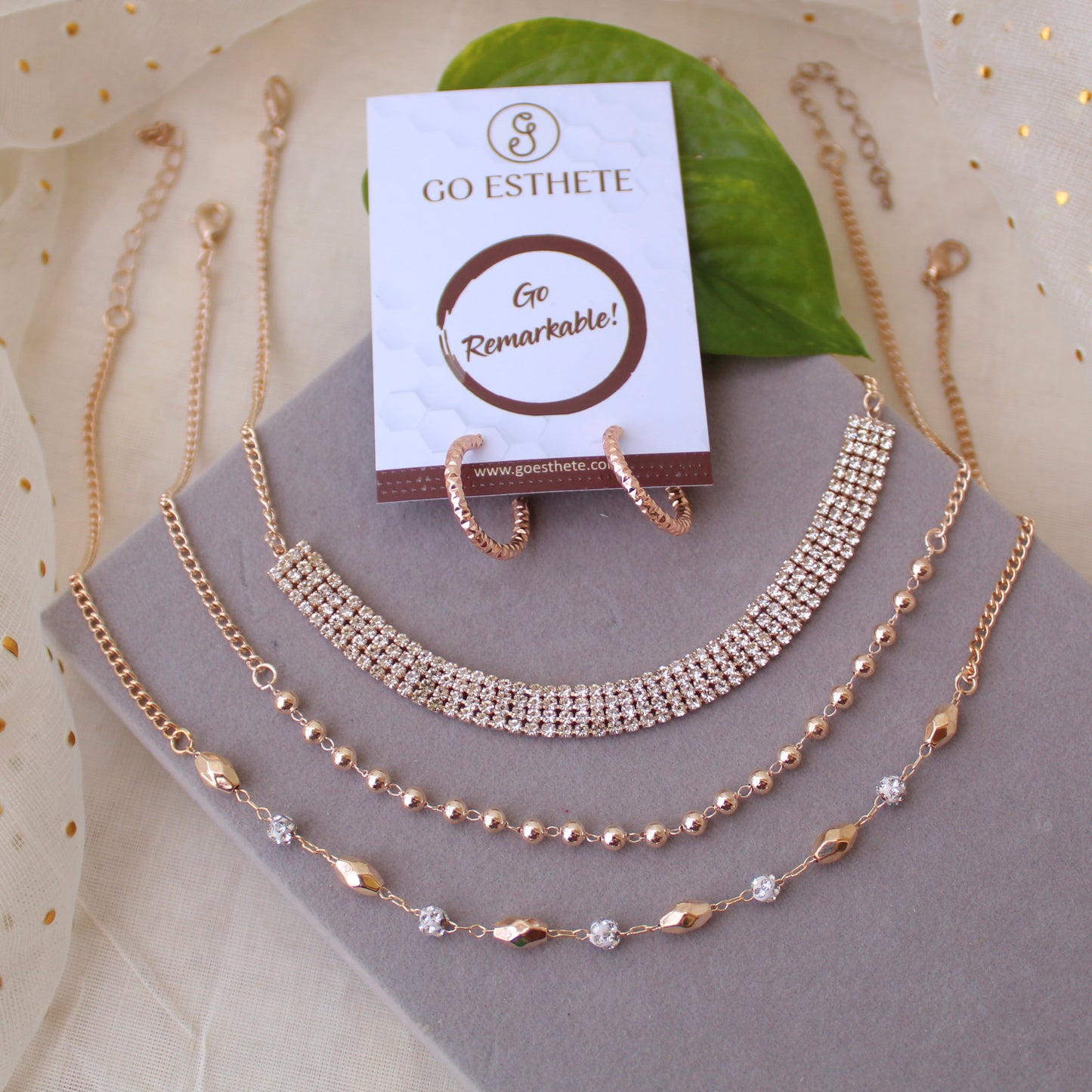 Set of 3 Stunning Chains With FREE Matching Earrings