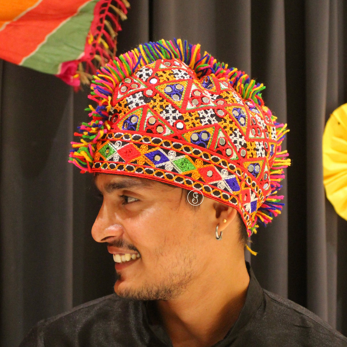 Vibrant Colour Gamthi Unisex Navratri Topi (Random Patterns)