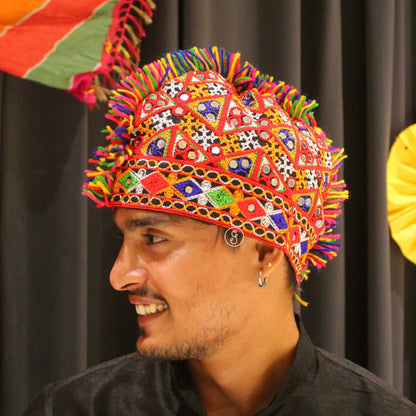 Vibrant Colour Gamthi Unisex Navratri Topi (Random Patterns)