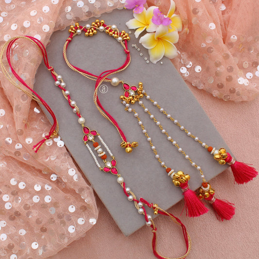 Designer Bhaiya Bhabhi Rakhi & Bracelet Lumba Set