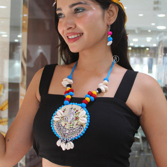 Beautiful Fabric Based Handcrafted Necklace Set