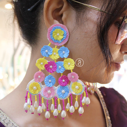 Stunning Sequence Work Colourful Earrings