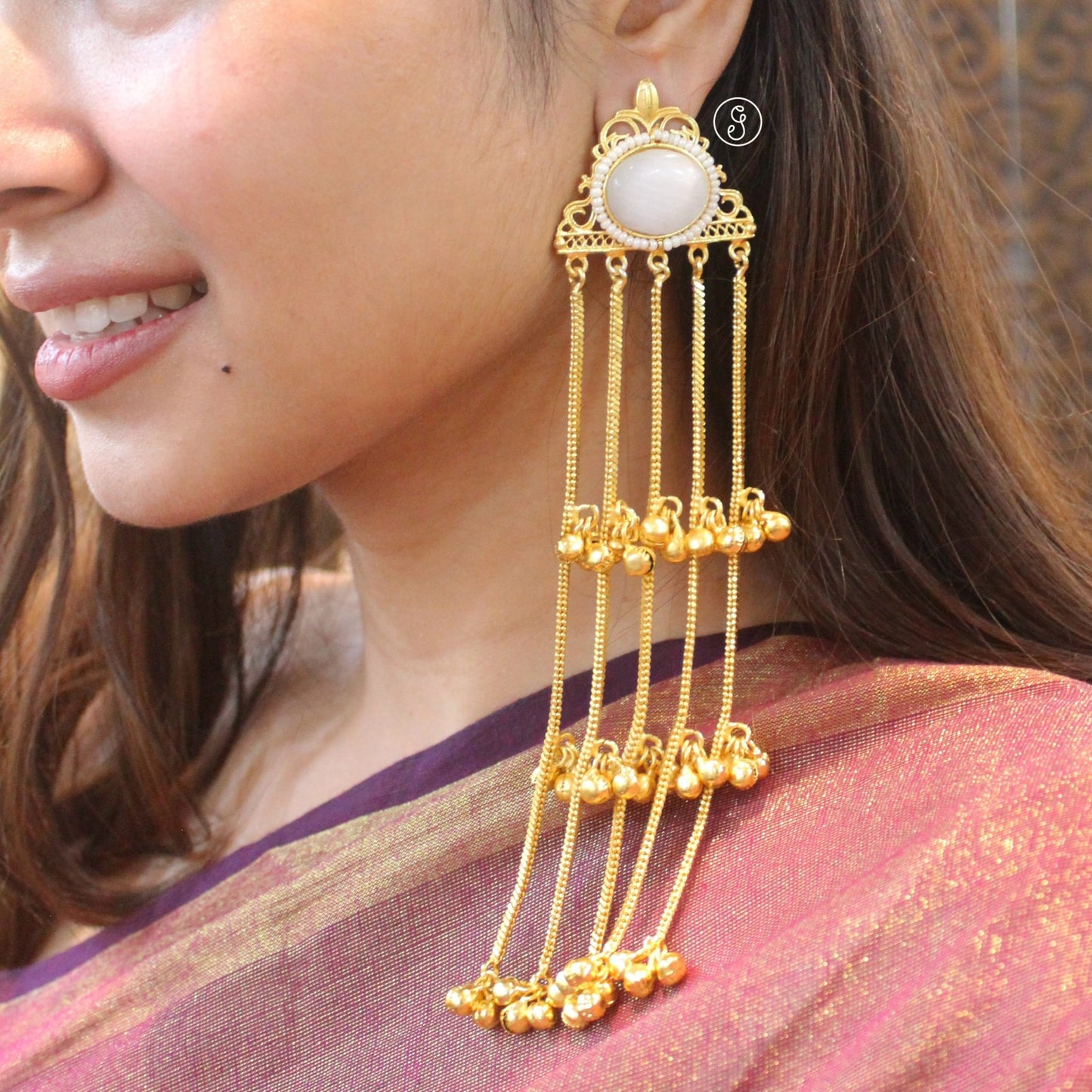 Kashmiri Ghunghroo Drop Earrings