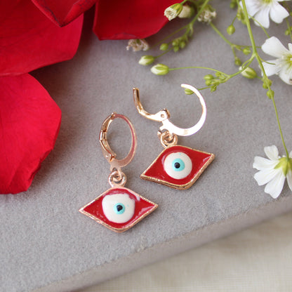 Mini Bali Earrings With Evil Eye Charms