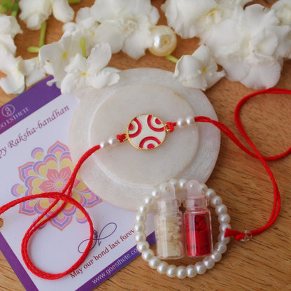 Red Evil Eye Ball Design Rakhi