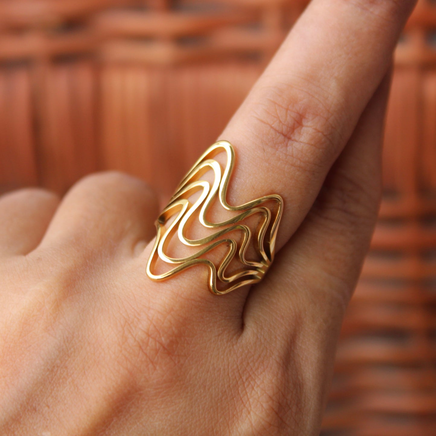 Fabulous Anti-Tarnish Adjustable Golden Ring