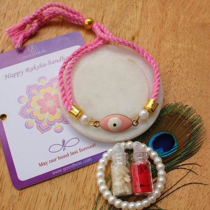 Pretty Pink Evil Eye Bracelet Rakhi