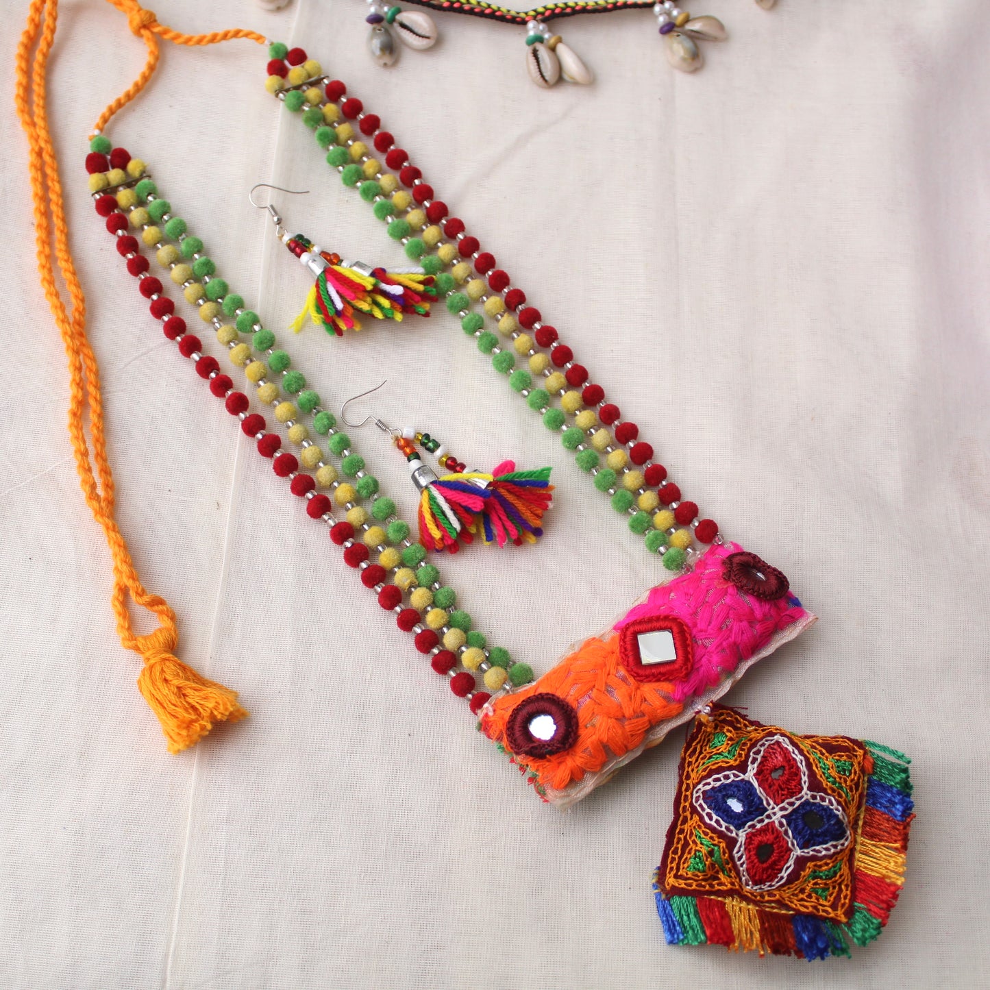 Handcrafted Multicolour Long Necklace Set