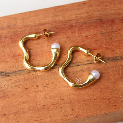 Golden Anti-Tarnish Statement Hoops