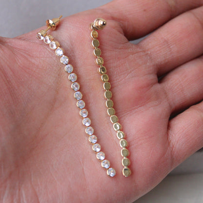 Chic & Classy Golden Diamonds Chain Earrings