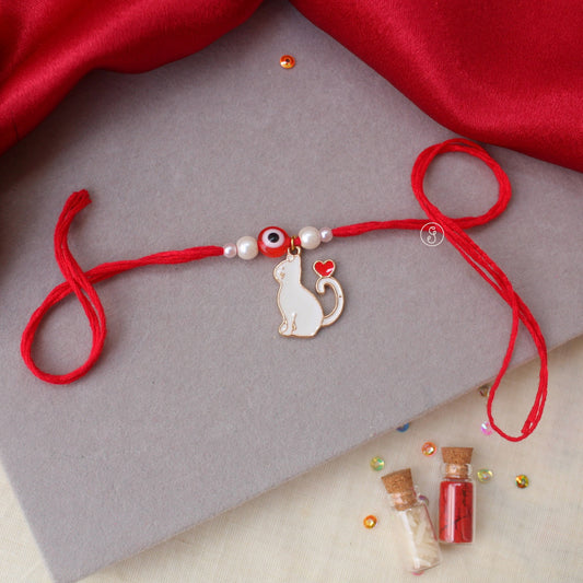 Cat Love Pet Rakhi with Evil Eye Charm