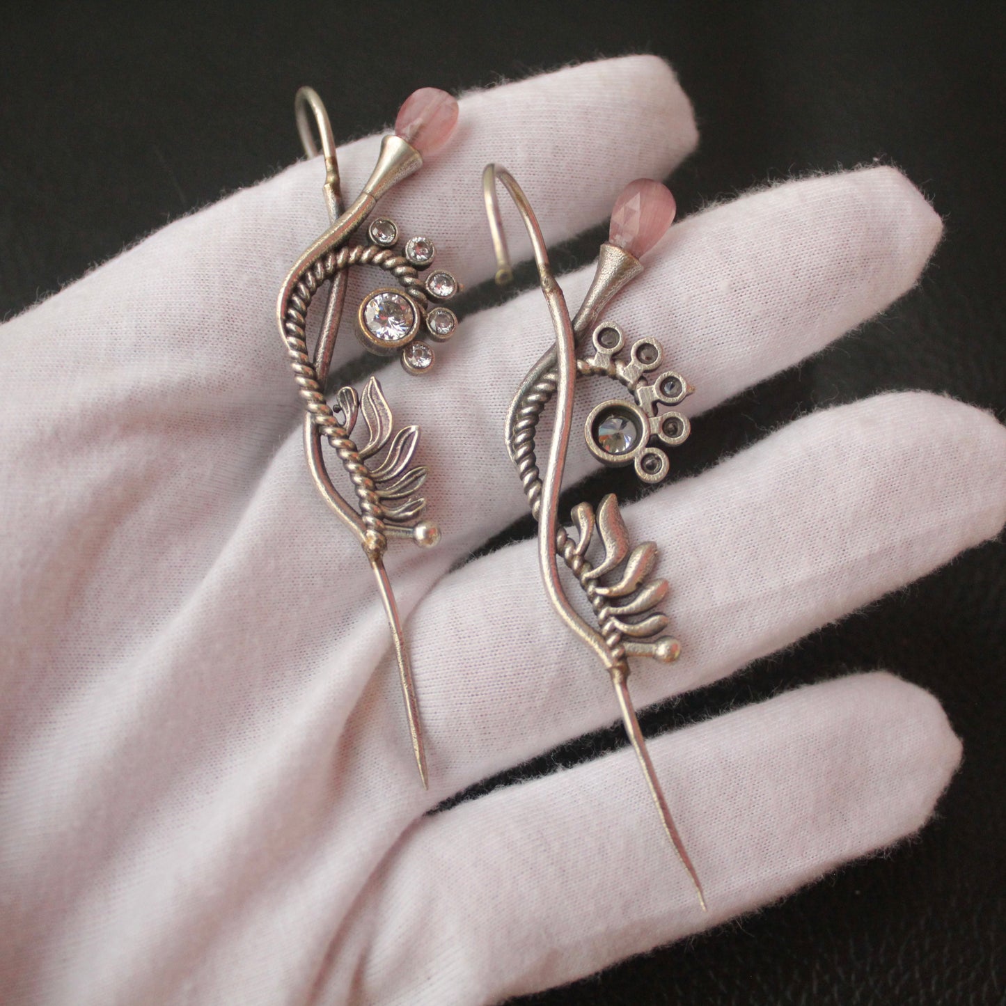 Stunning Oxidised Silver Ear-cuff Earrings