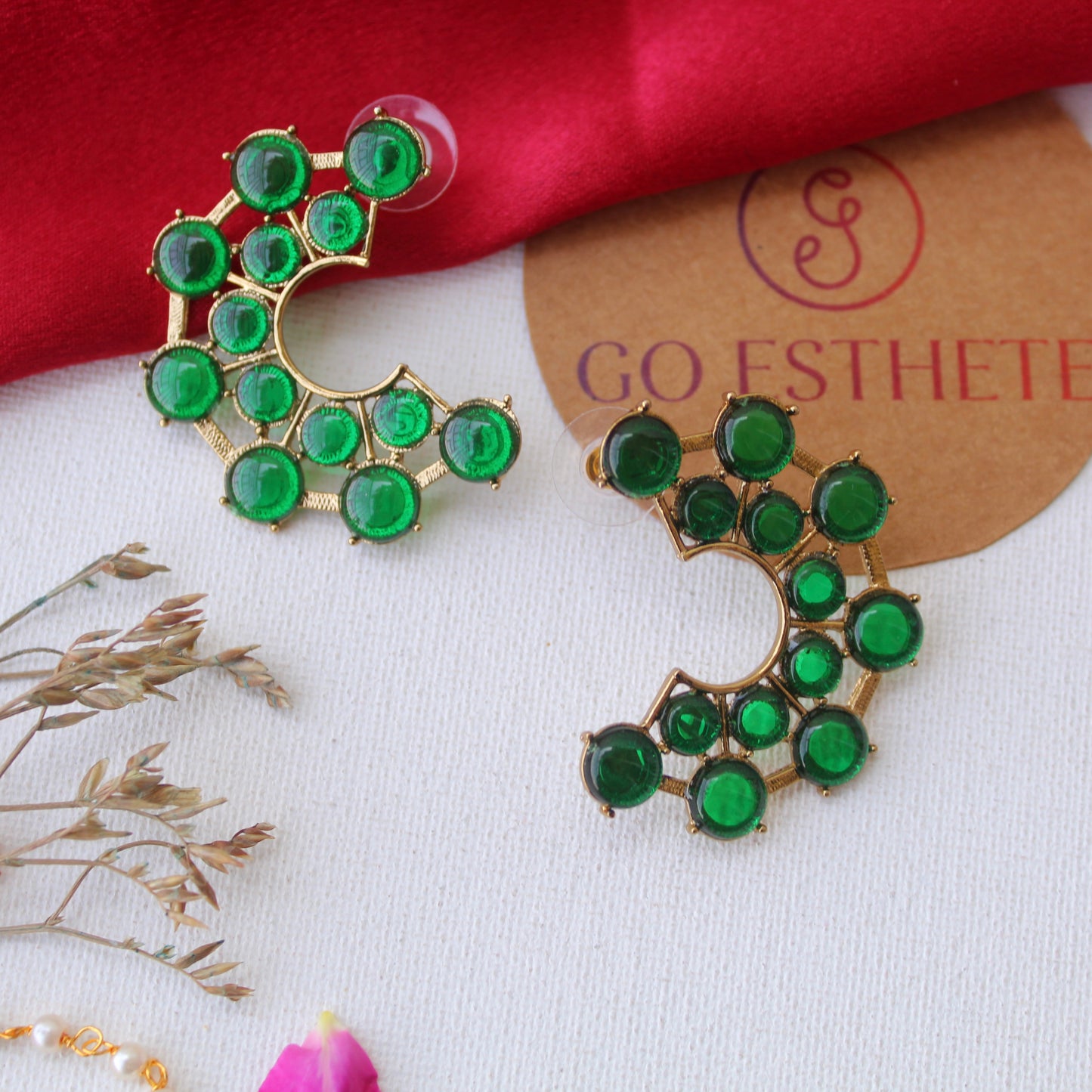 Evergreen Green Studs Earrings