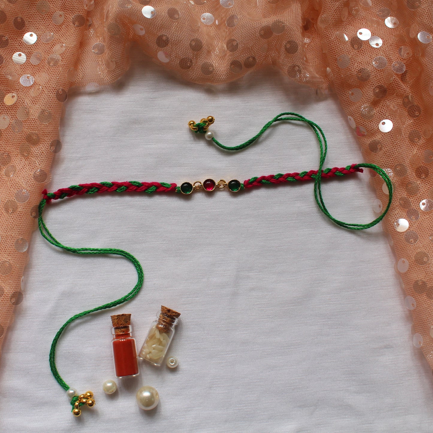 Premium Kundan Rakhi & Watch Bracelet Set