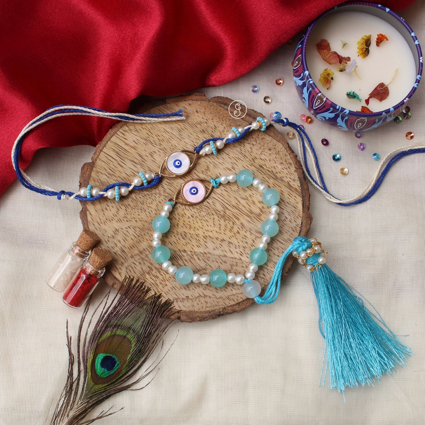 Evil Eye Couple Rakhi for Bhai & Bhabhi