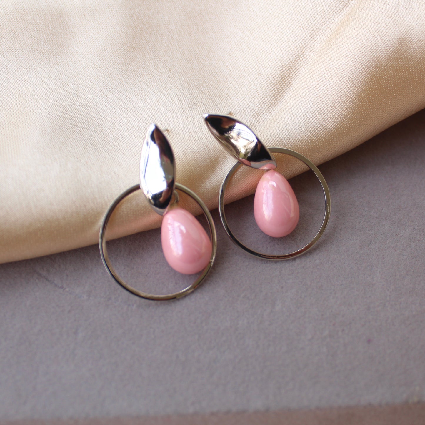 Stunning Silver & Pink Earrings