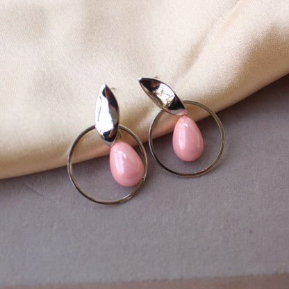 Stunning Silver & Pink Earrings