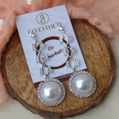 Pearls & Diamonds Long Yet Lightweight Earrings