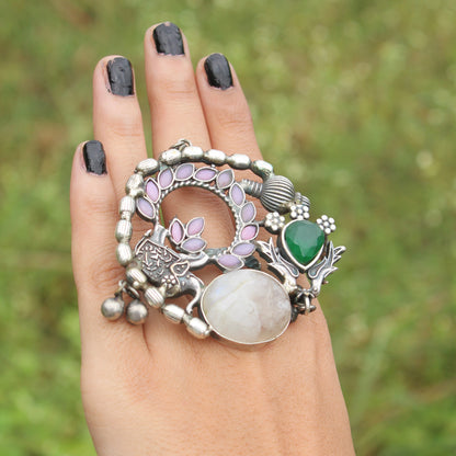 Classic Semi-Precious Stones Work Ring