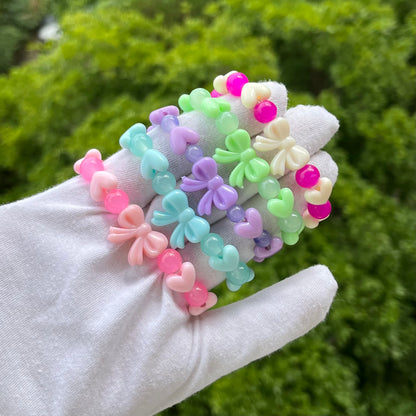 Cute Bow & Hearts Bracelet For Girls(set of 5)