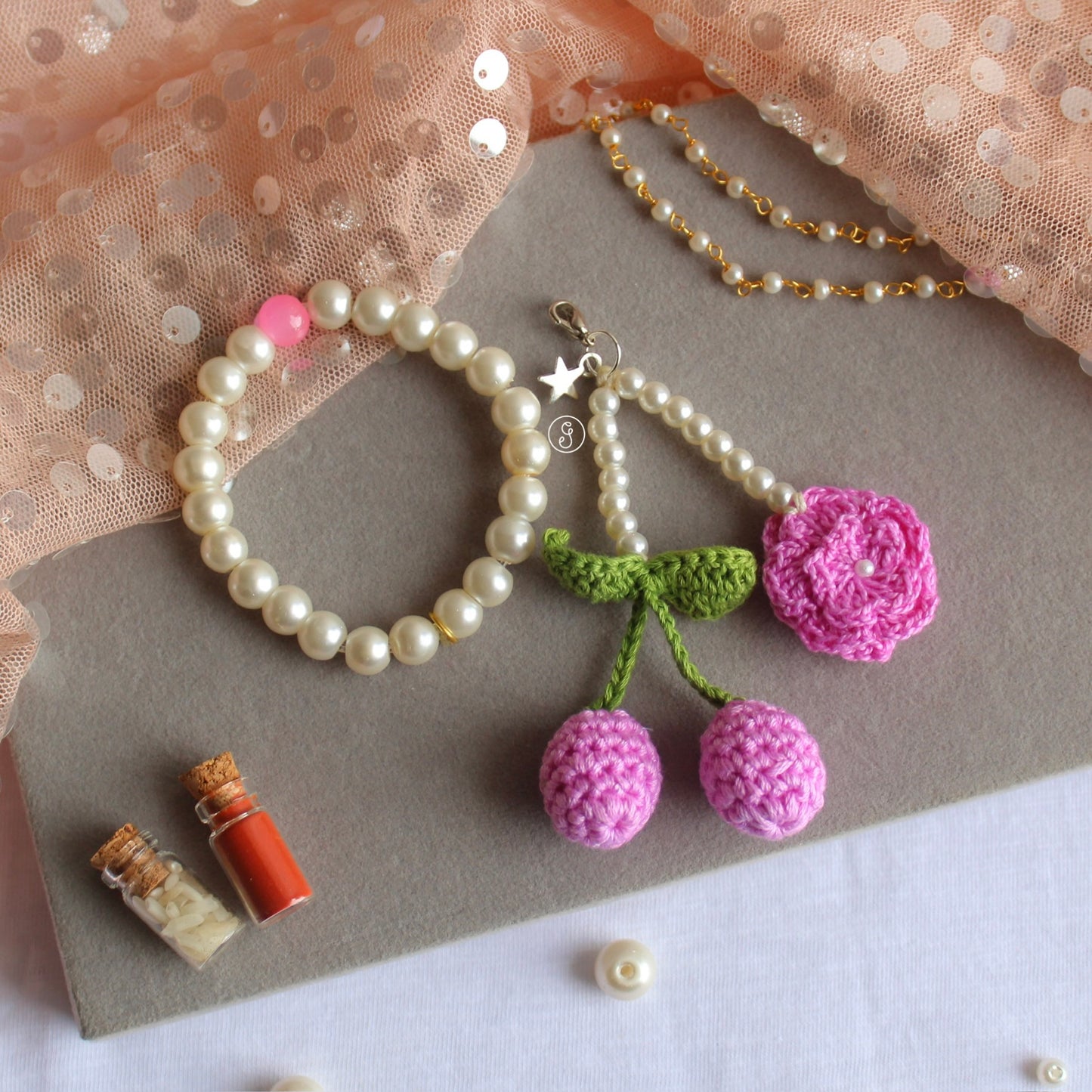 Reusable Pearl Lumba Bracelet with Detachable Tassel