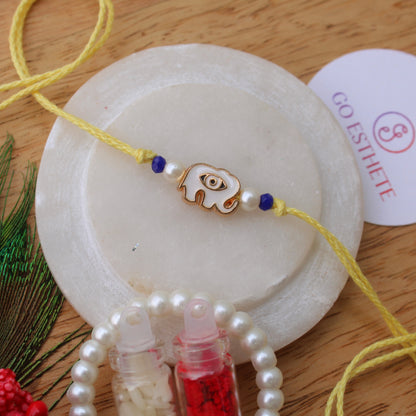 Cute Evil Eye Elephant Rakhi For Kids