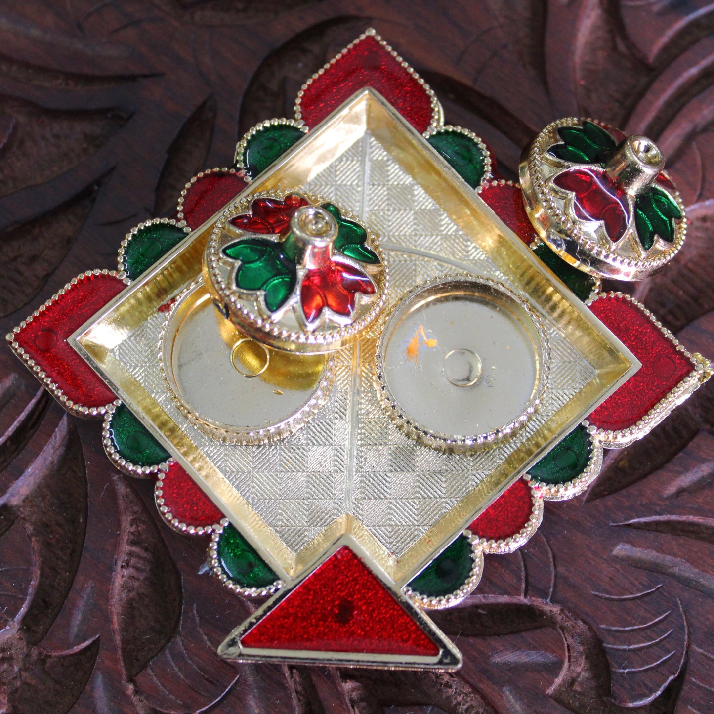 Pretty Kumkum-Chaval Meenakari Tray