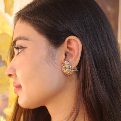 Boho Dual-Design Oxidized Silver Earrings