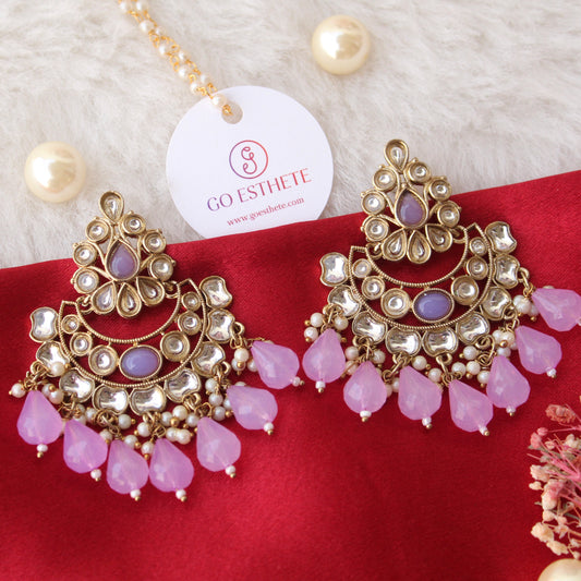 Lovely Lavender Chandbali Earrings