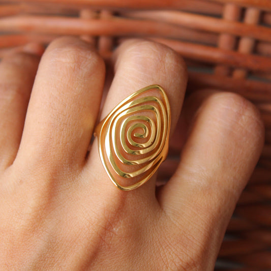 Amazing Design Anti-Tarnish Golden Adjustable Ring