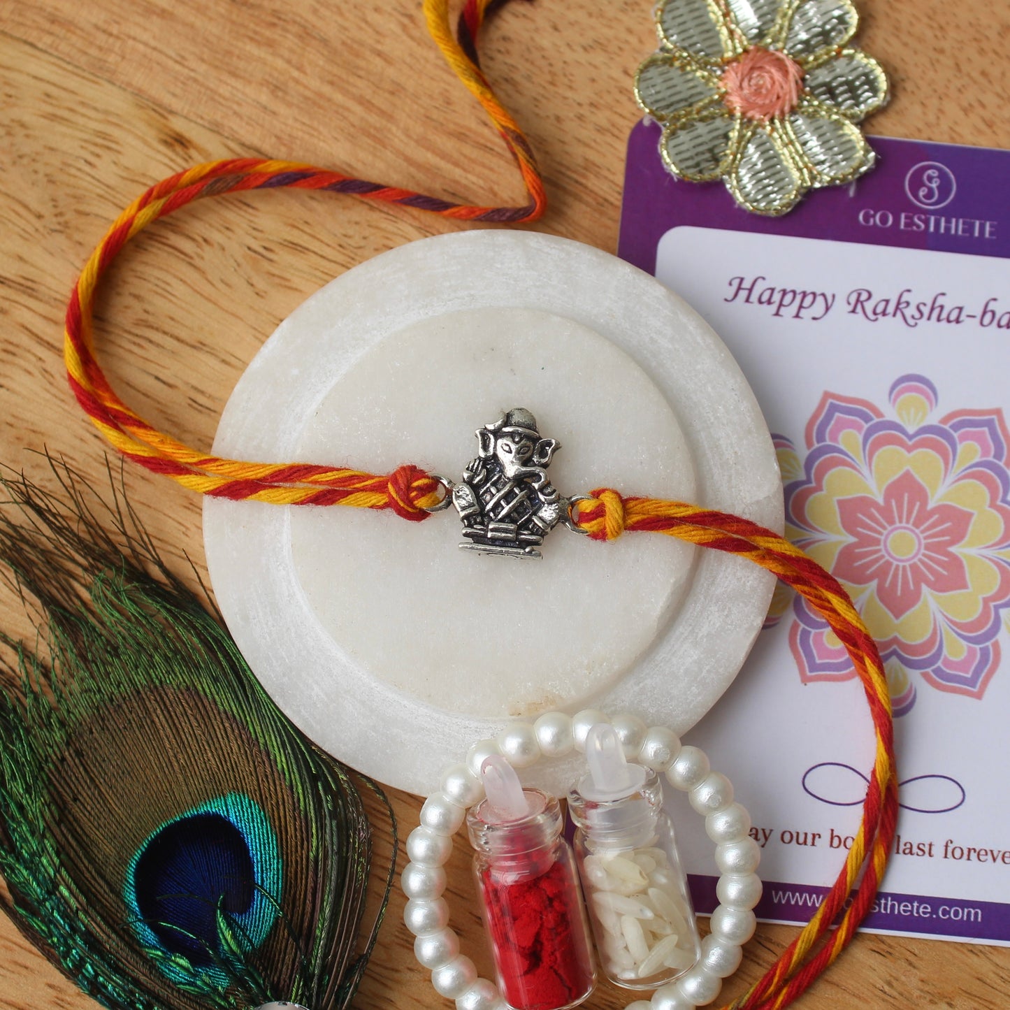 92.5 Sterling Silver Ganesha Rakhi