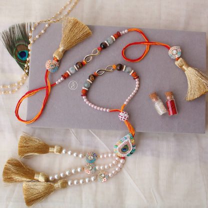 Classic Indo-Western Rakhi Pair For Bhai-Bhabhi