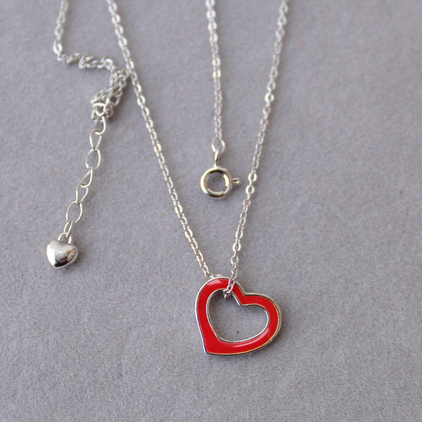 92.5 Pure Silver Chain With Heart Pendant