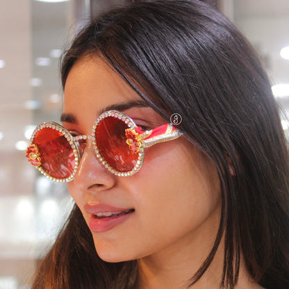 Floral Red Statement Sunglasses
