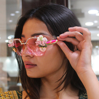 Floral Pink Statement Sunglasses