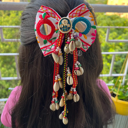 Fabulous Hair Bow Clip With Shells Strings