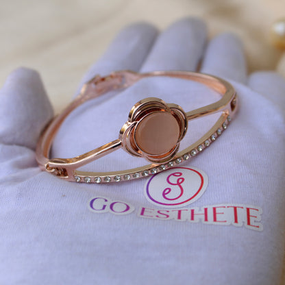 Flower Design Rose Gold Bracelet