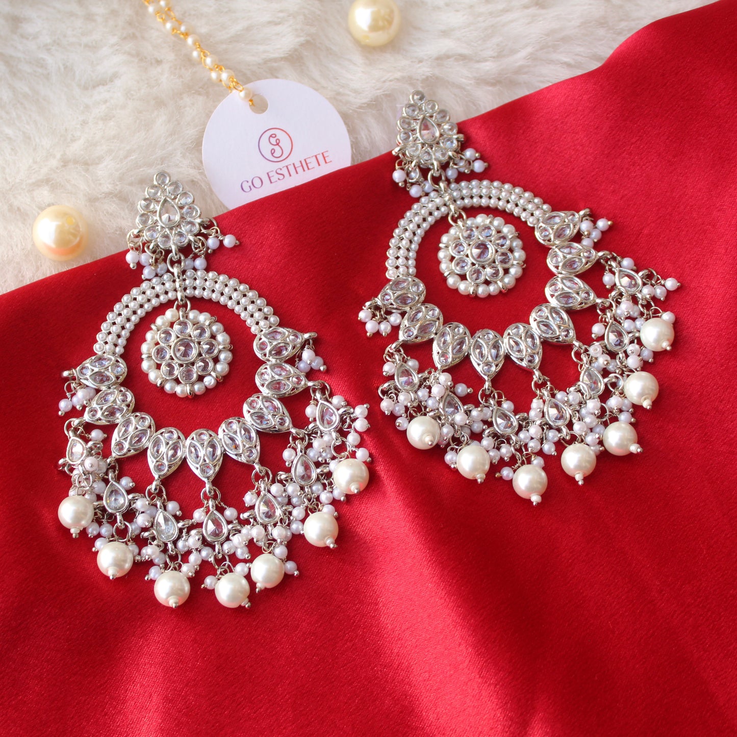 Classic Silver Long Chandbali Earrings