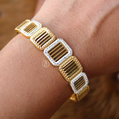 Classic Dual Colour Tone Front Openable Bracelet