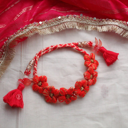 Handcrafted Red Crochet Floral Multi-Way Accessory
