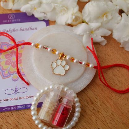 Cute Paw Charm Rakhi For Pets