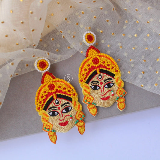 Divine Durga Maa Beaded Light Weight Earrings